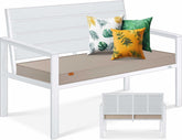 KESSER® Tuinbank met kussen - Zitbank - Weerbestendig - Wit •